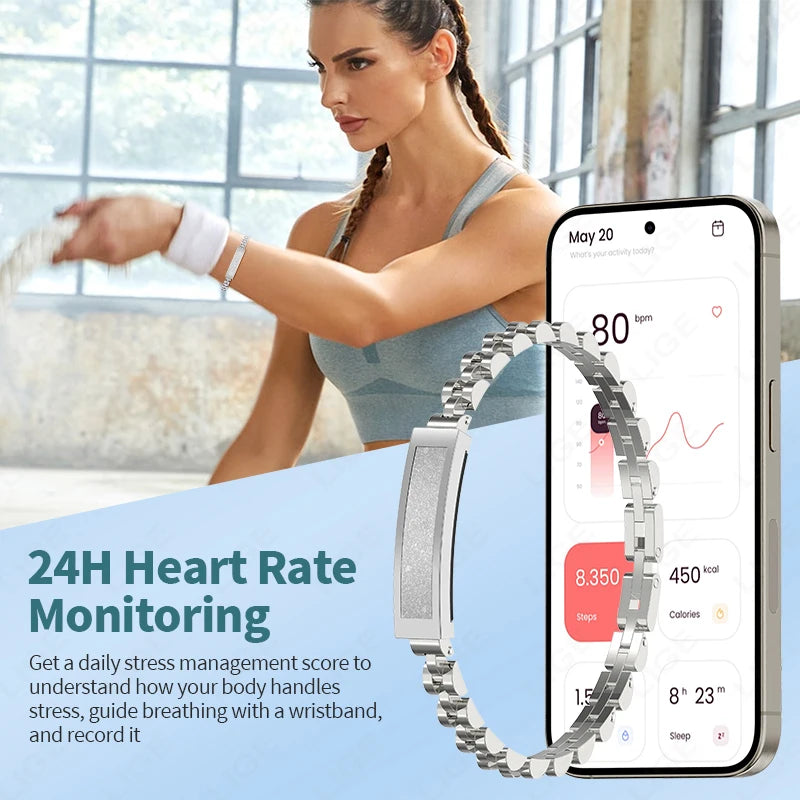 Women Smart Bracelet 2026 New Sports Fitness Wristbands Health Pedometer Waterproof Heart Rate Sleep Monitor Smart Watch ladies
