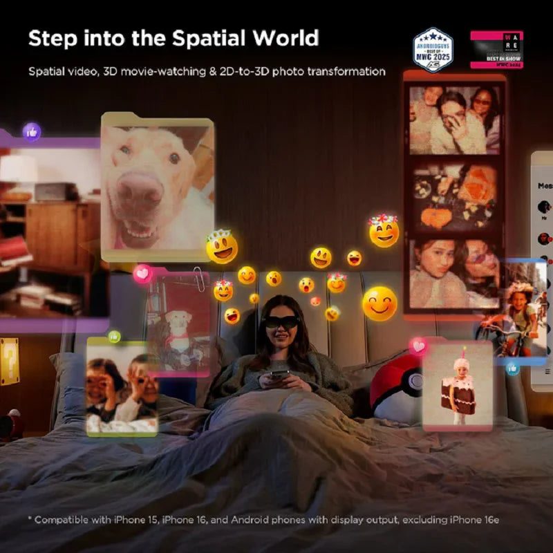 RayNeo Air 3S AR Glasses Micro OLED Screen Display 3D HD Private Cinema Pocket TV for Mobile Phone Computer Game Machine