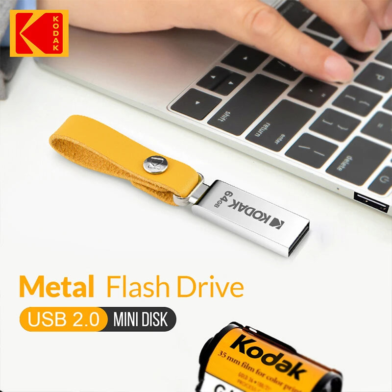 KODAK K122 USB 2.0 Pen Drive 32GB 64GB 128GB Metal USB Flash Drive Memory Pendrive