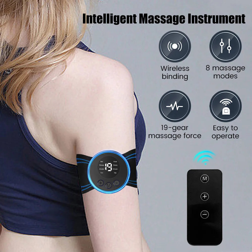 Portable Electric 8 Modes EMS Mini Neck Massager Shoulder Cervical Massage Muscle Stimulator Pain Relief Neck Back Relaxation