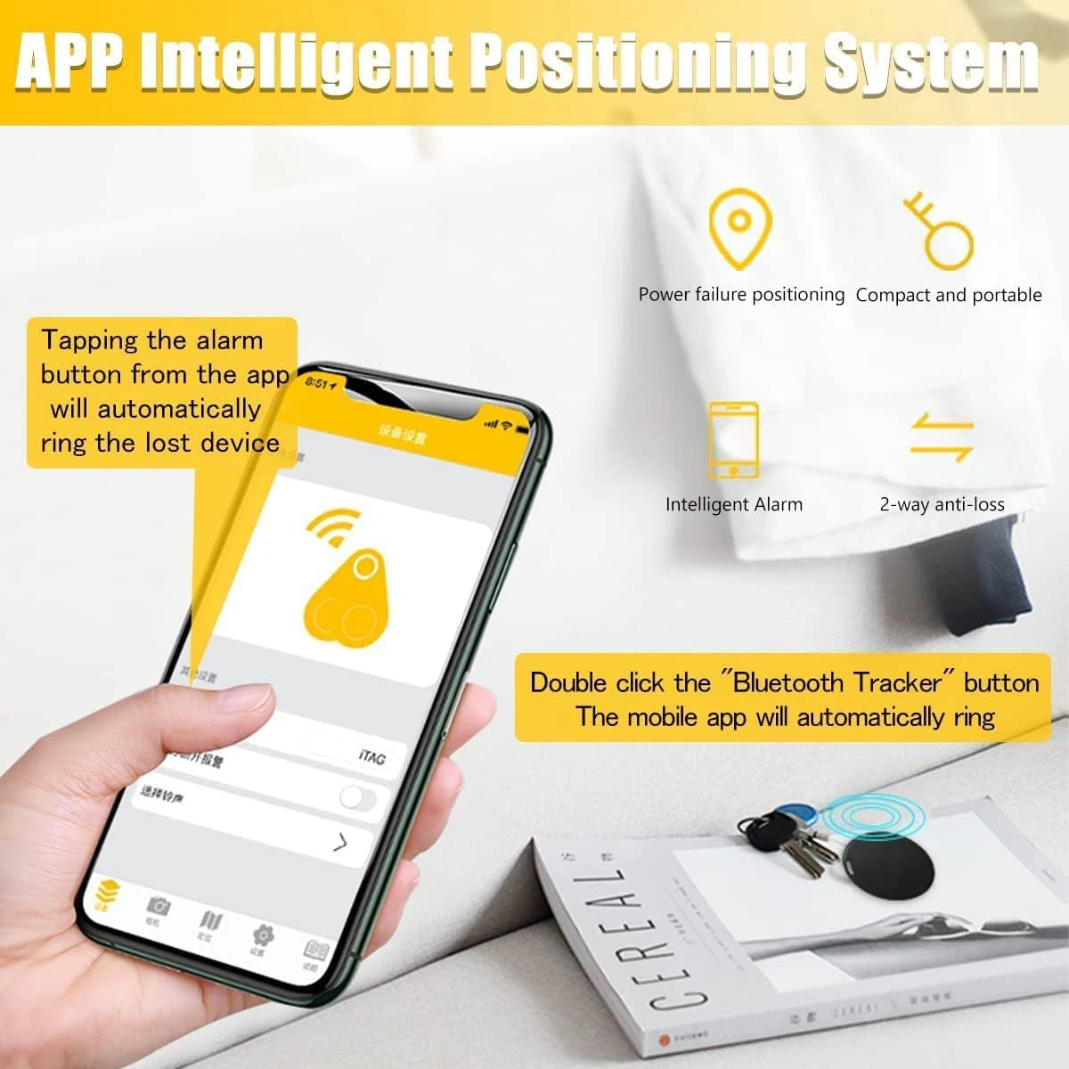 Mini GPS Tracking Device Tag Key Child Finder Dog Pet Tracker Location Bluetooth Tracker Smart Tracker Vehicle Anti-lost Device