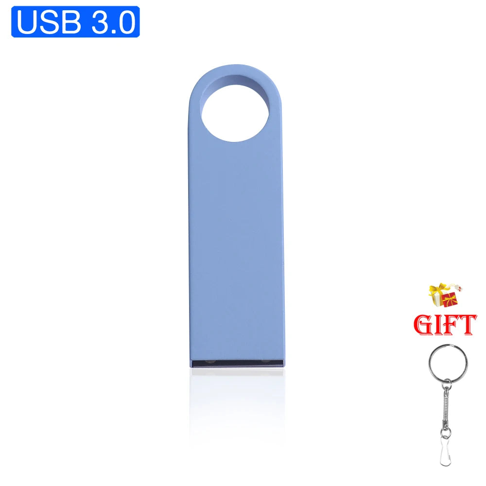 Metal Free Key Chain USB3.0 Flash Drive Metal Pen Drive 128GB 64GB 32GB 16GB 8GB Pendrive Waterproof Memory Usb Stick High Speed