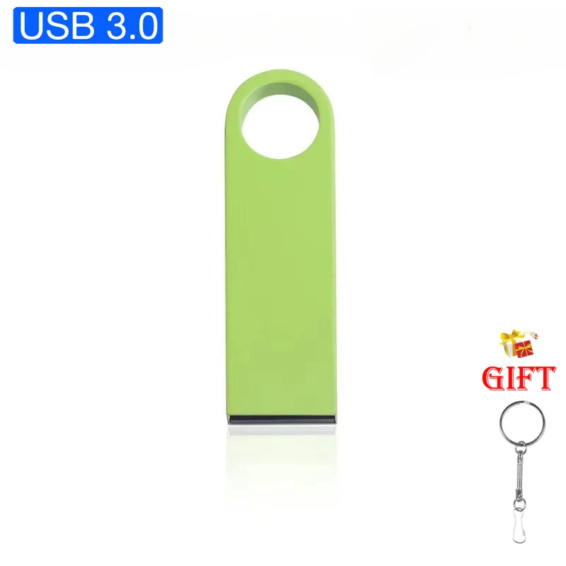 Metal Free Key Chain USB3.0 Flash Drive Metal Pen Drive 128GB 64GB 32GB 16GB 8GB Pendrive Waterproof Memory Usb Stick High Speed