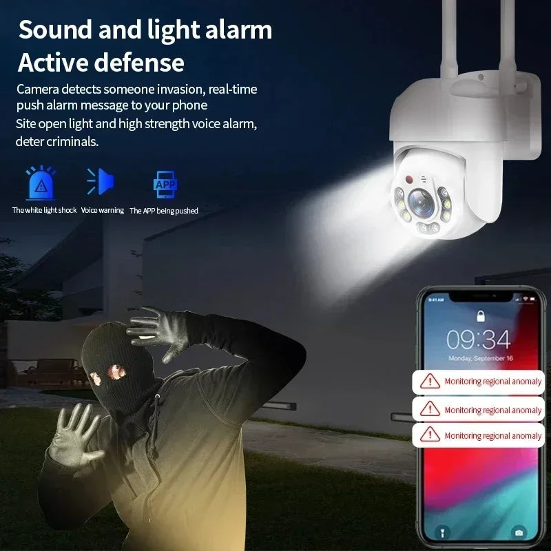 390Eyes 5Ghz Dual Band Wifi PTZ Camera 5MP 3MP Auto Tracking Two Way Audio Color Night Vision Outdoor Waterproof CCTV Camera