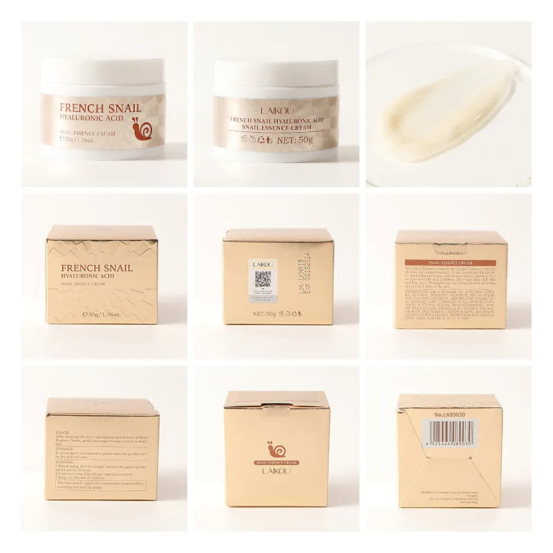 Face Cream 50g LAIKOU Snail  Moisturizing Refreshing Cream Collagen  for Improve Cracked Nourishing Day Cream