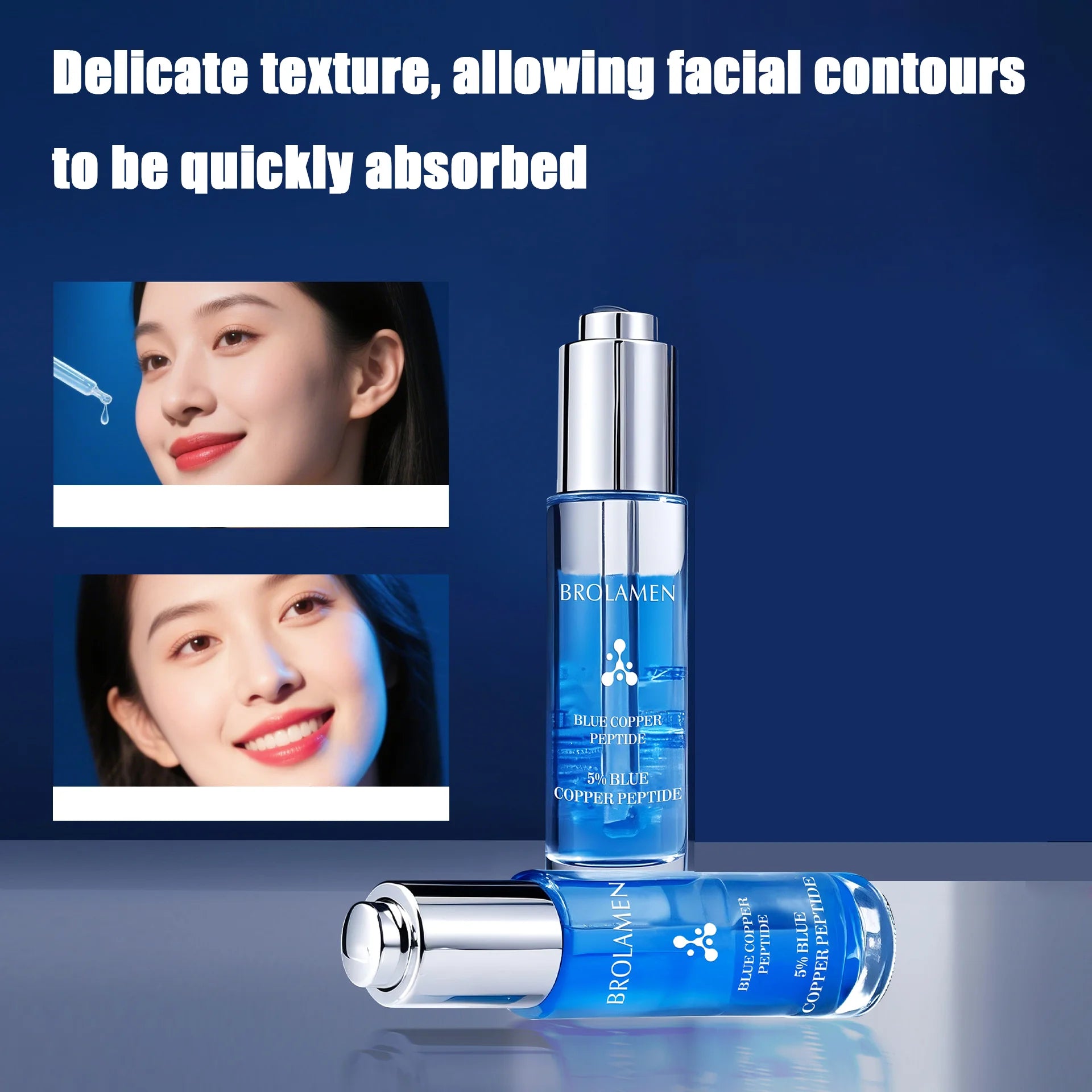 40ml 5% blue copper peptide concentrated anti wrinkle essence, anti-aging, reducing facial fine lines, refreshing texture