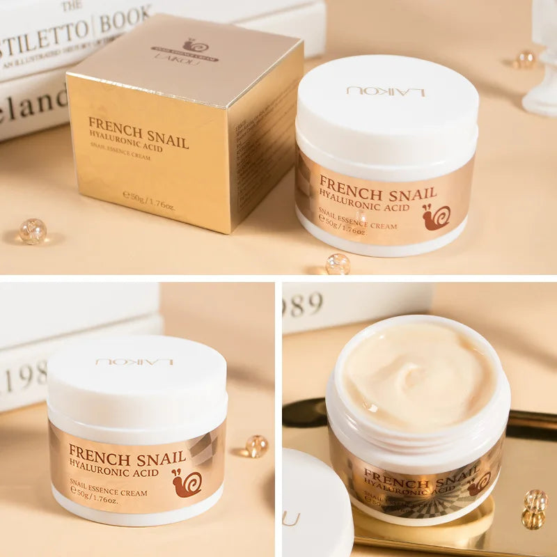 Face Cream 50g LAIKOU Snail  Moisturizing Refreshing Cream Collagen  for Improve Cracked Nourishing Day Cream