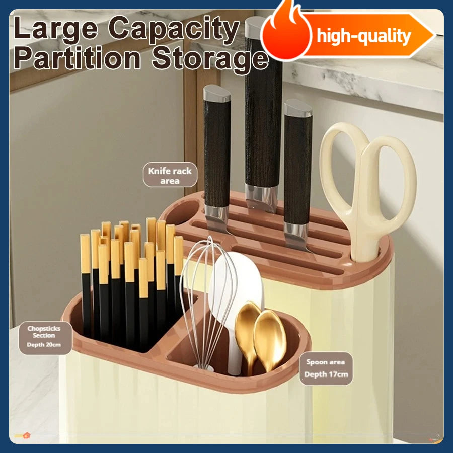Kitchen shelf, household vegetable board storage rack, countertop drain, chopstick holder, cutting board, integrated knife holde