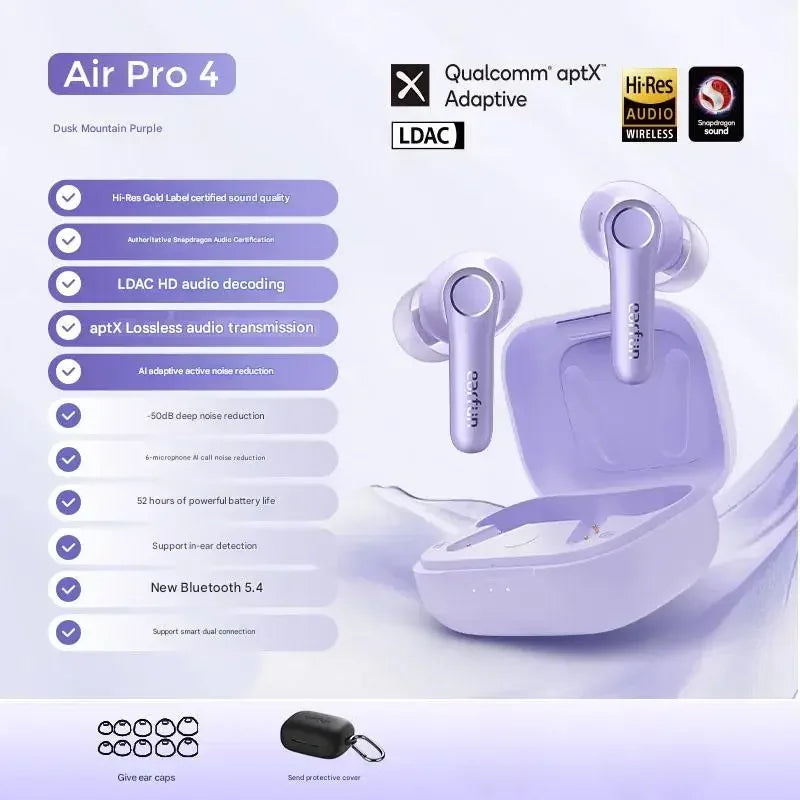 EarFun Air Pro4 Bluetooth Earphone HI-FI Active Noise Reduction IPX5 Waterproof Dynamic Diaphragm Ergonomics Gamer Earbuds