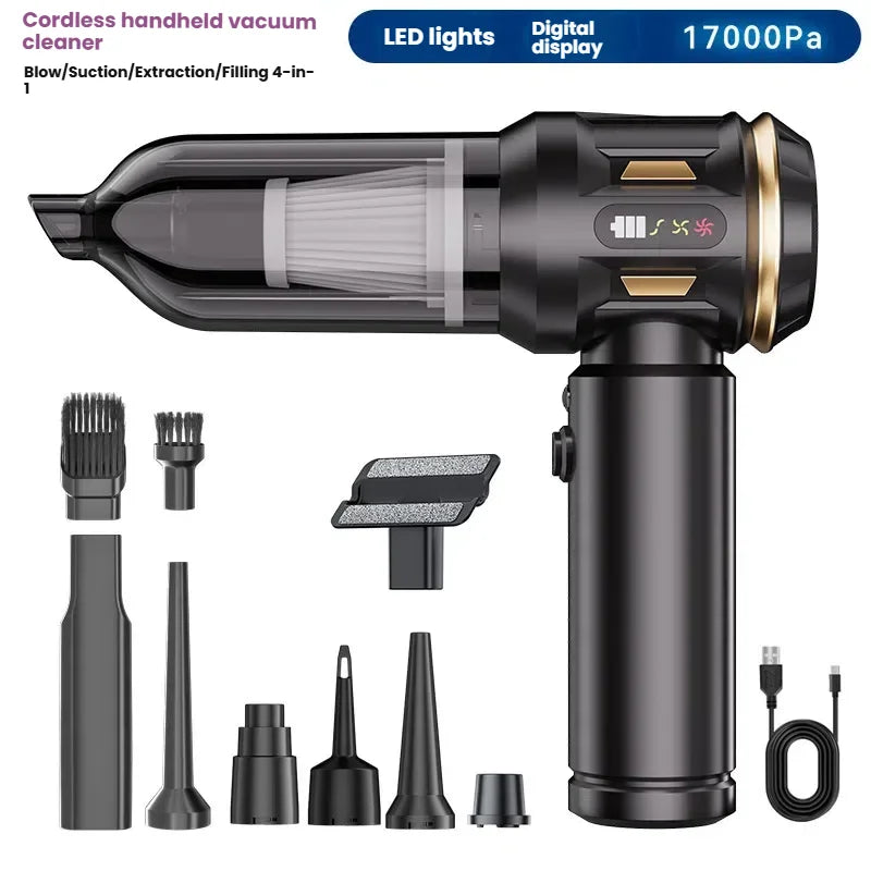 In-Car Vacuum Cleaner, Handheld for Vehicle Use, High Suction Power, Wireless, Amazing Vacuum Tool for Both Car & Home, Super St