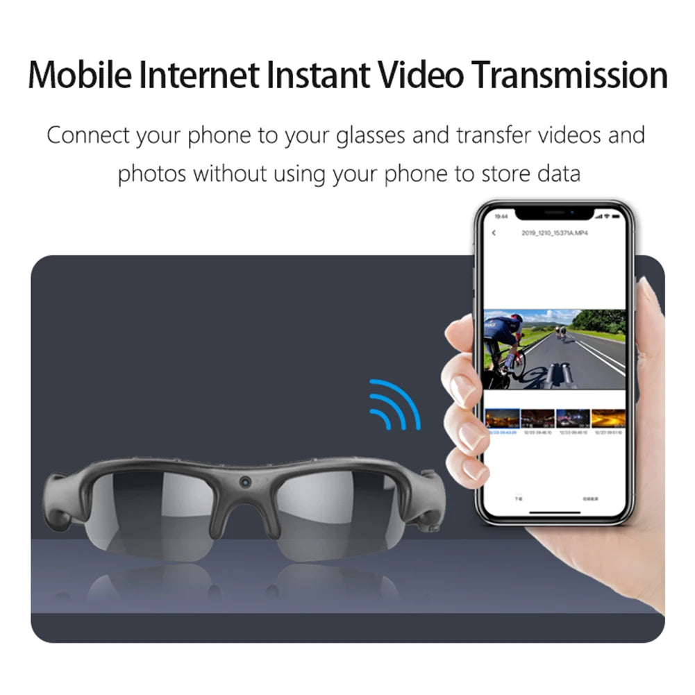 Smart Camera Glasses Video Sunglasses WiFi 1080P HD Video Recording Camera Glasses for Car Cycling Driving Hiking Fishing