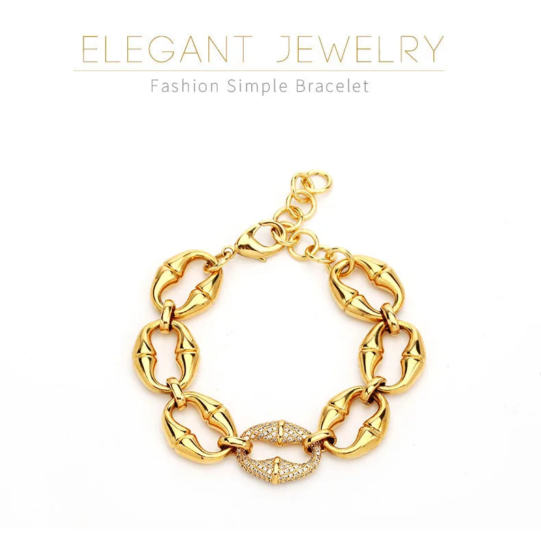 2024 New Fashion Gold Plated Adjustable Bracelet for Women Girls Elegant Twist Chain Bangle Jewellery Gift Idea