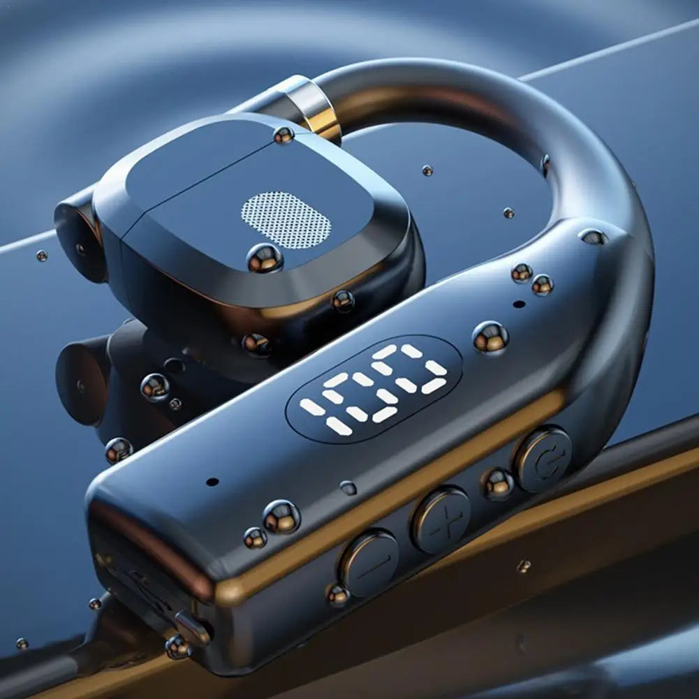 Wireless Bluetooth Headphones Bluetooth Headset With Led Display Right Ear In Ear Earphones Noise Canceling Headset For Driving