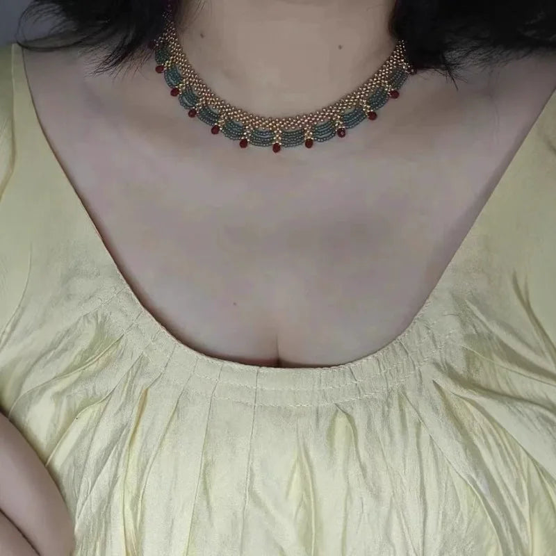 New Chinese style multi-layer lace tassel necklace for women 2025 new unique design collarbone chain, gift