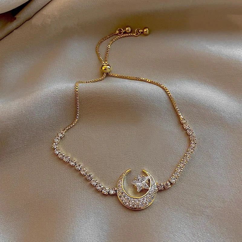 Luxury Gold Plated Oversized Zircon Adjustable Bracelets For Women 2022 New Trendy Shiny High Quality Bracelet Wedding Jewelry
