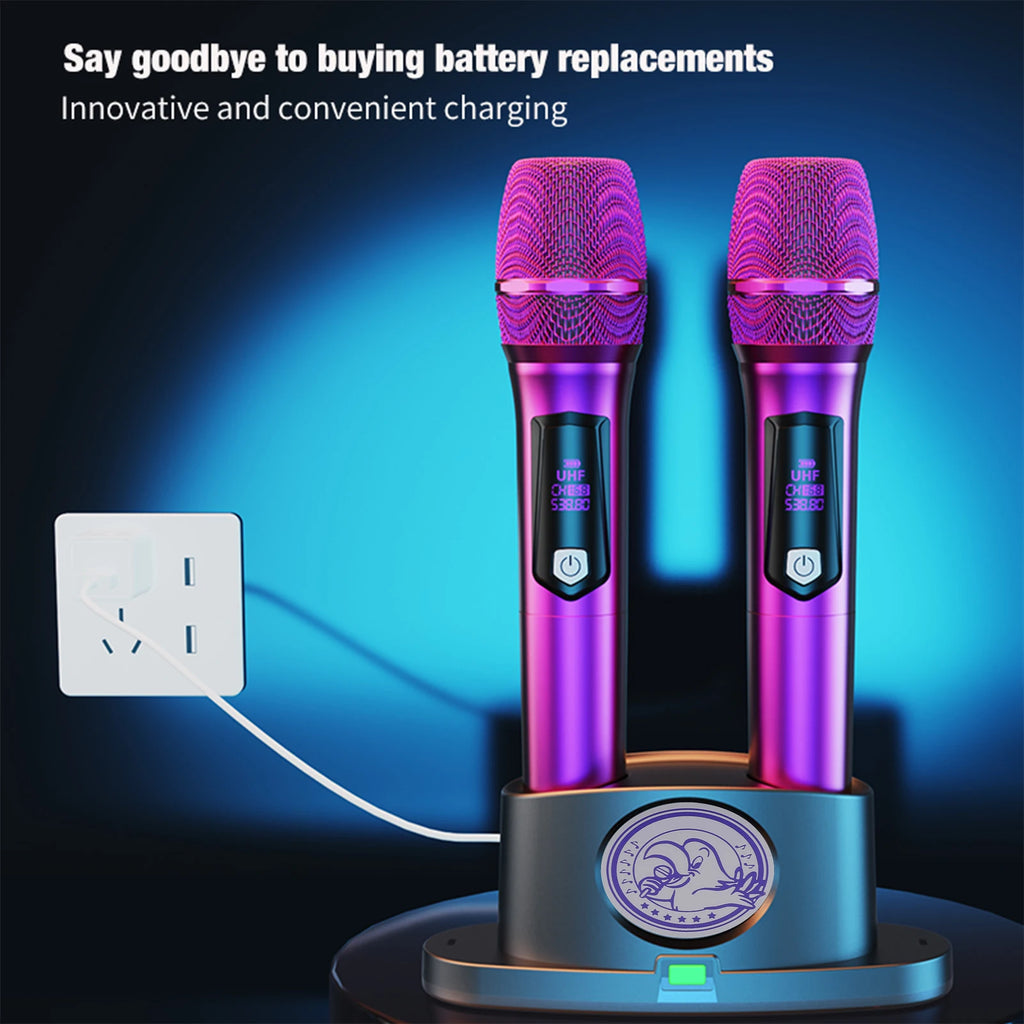 Wireless Magnetic Microphone Charging Station 2 Charger for Universal Mics Portable Desktop Charging Stand Smart Energy Saving