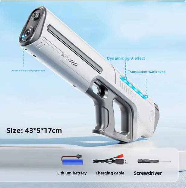 Children's Fully Automatic Water Storage Gun Large Capacity Electric Water Absorbing Toy Gun Summer Outdoor Water Toy Gift
