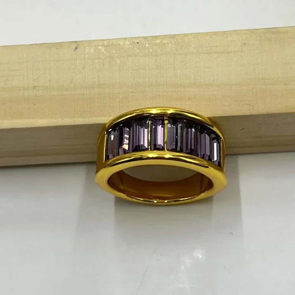 New Best-selling Fashion Blue Crystal Couple Ring for Summer 2025, As A Holiday Gift for Girls