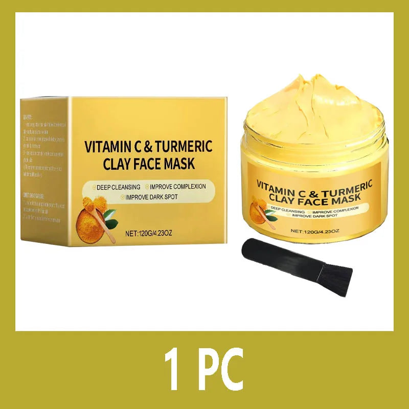 Vitamin C Exfoliating facial mask Turmeric Exfoliating mask Improve Pore Deep Cleaning facial  Apply facial mask