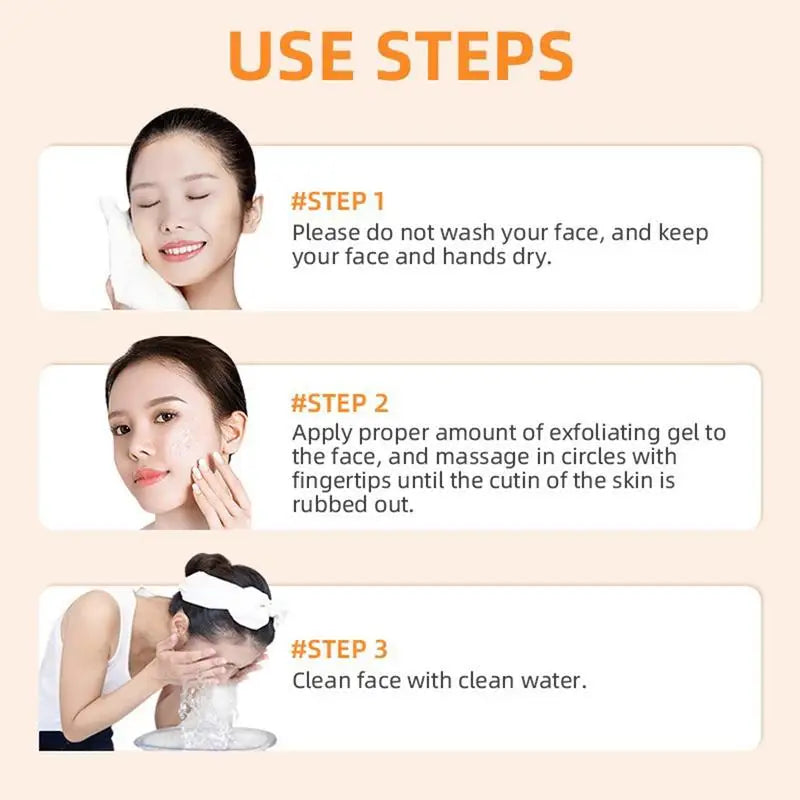 Peeling Gel For Face Orange Brightening Gel Dead Skin Remover For Face Gently Exfoliator For All Skin Types Face Moisturizer