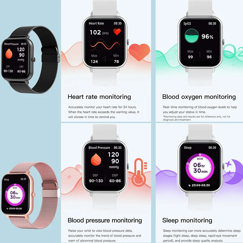 2025 New Smart Watch Men Bluetooth Call Fitness Tracker Heart Rate IP68 Waterproof Smart Watch Men Women For Xiaomi iOS Android