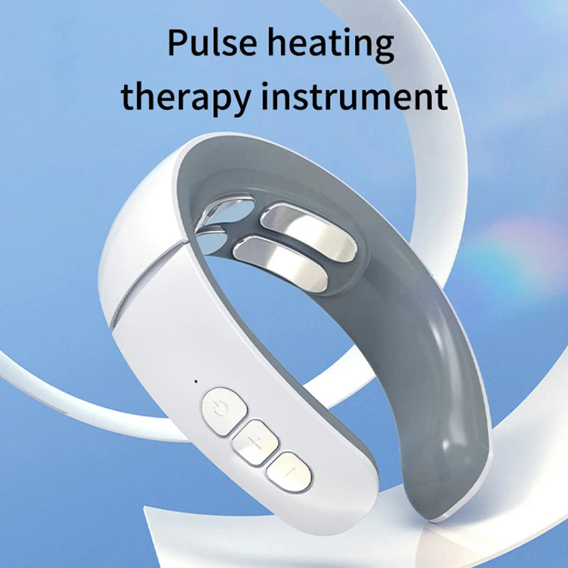 Intelligent Electric Cervical Spine Massager Pulse Therapy Device Neck Protection Comfortable Design for Relieving Muscle Tensio