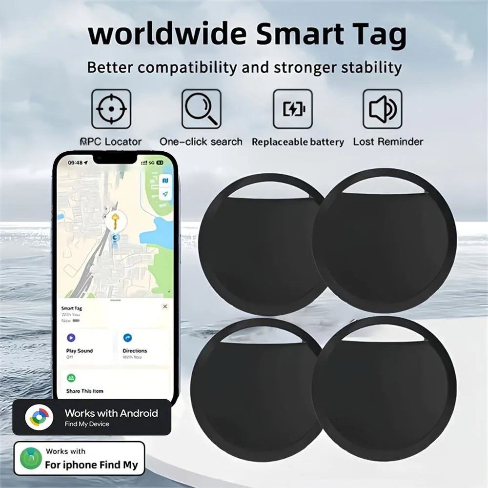 Bluetooth GPS Tracker for IPhone & Android Anti-Lost Key Finder for Luggage Wallet Pets Find My Device Compatible Smart Tag