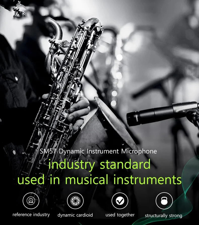 Metal SM57 Cardioid Dynamic Microphone For Stage Singing Professional Wired Microphone for Karaoke BBOX Recording Vocal