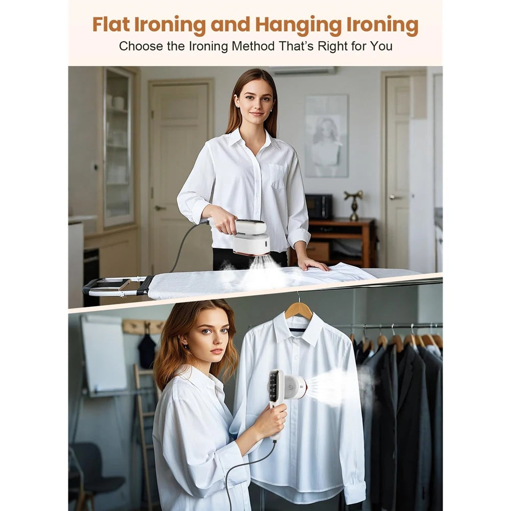 B59B-Handheld Ironing Machine 2 In 1, Fabric Wrinkle Remover, 15S Fast Heat-Up, Steamer For Clothes, Light Weight Steam Iron Eu