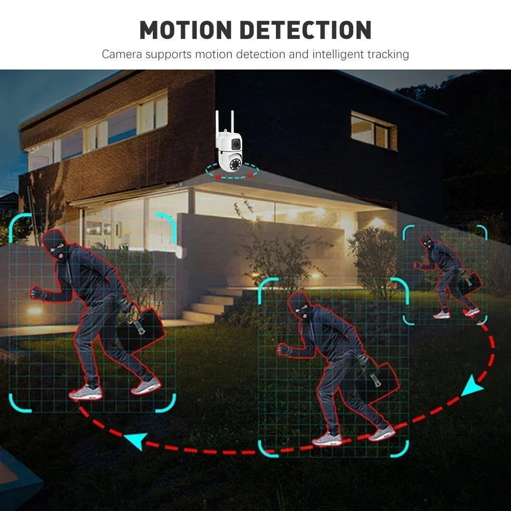 8MP HD IP Wifi Camera Dual Lens Security Wireless Outdoor Cameras PTZ Color Night Vision Home Baby Monitor Auto Motion Detection