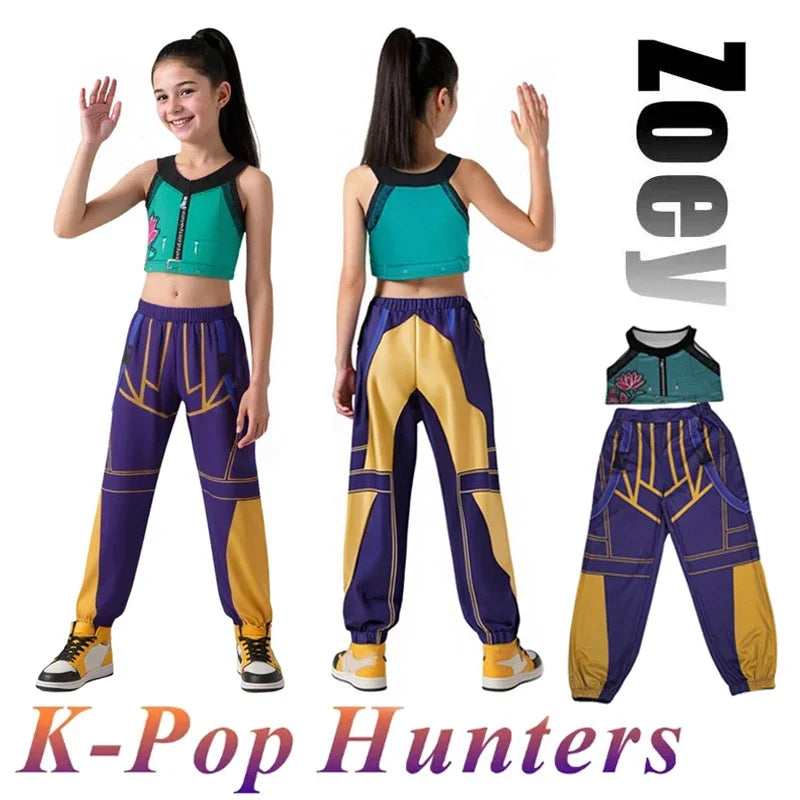 Halloween Costume de Cosplay pour enfants, Zoey Mira Rumi, impression 3D, Halloween, carnaval, chasseurs k-pop, groupe