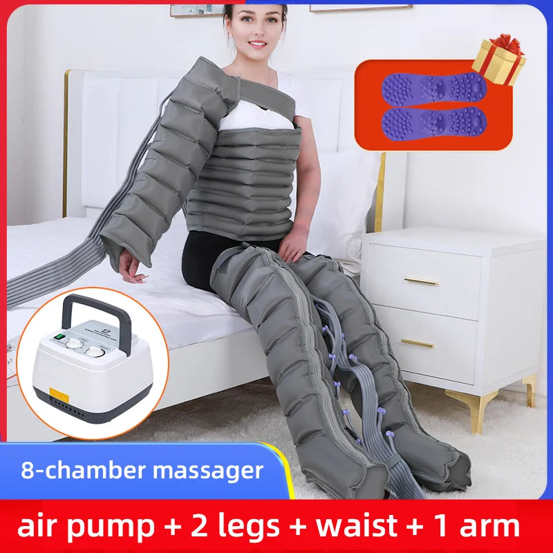 Electric 8-chamber Air Compress Massager Lymphatic Drainage Leg Massage Device Promote Blood Circulation Full Body Massager