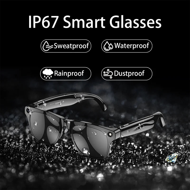 Smart Glasses,AI Translation Bluetooth Glasses with headphone,100+ Languages&Accents,Travel Meeting,Camera Glasses for Men Woman