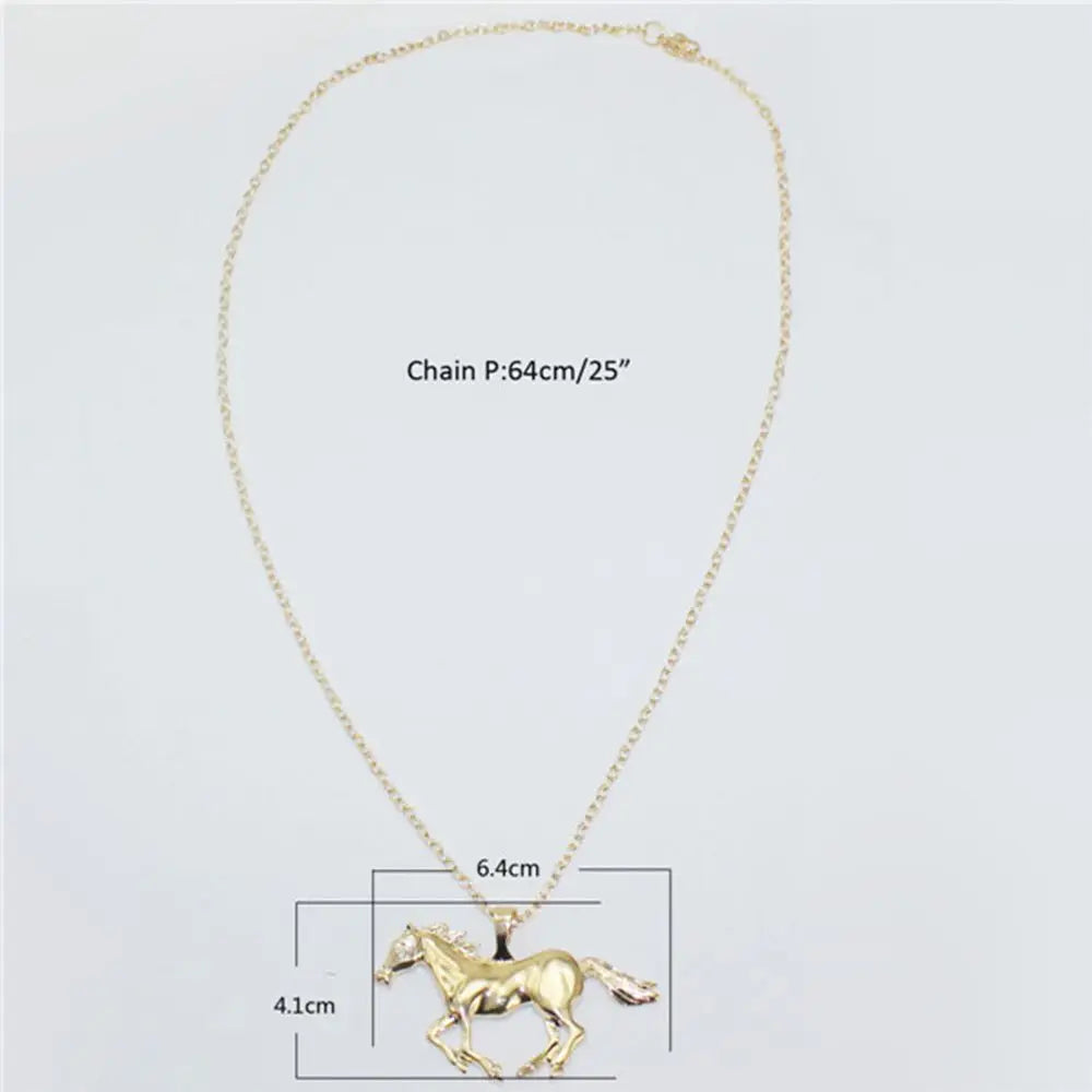 New Fashion Statement Necklace For Women Silver/Gold Jewelry Running Horse Pendant Necklace