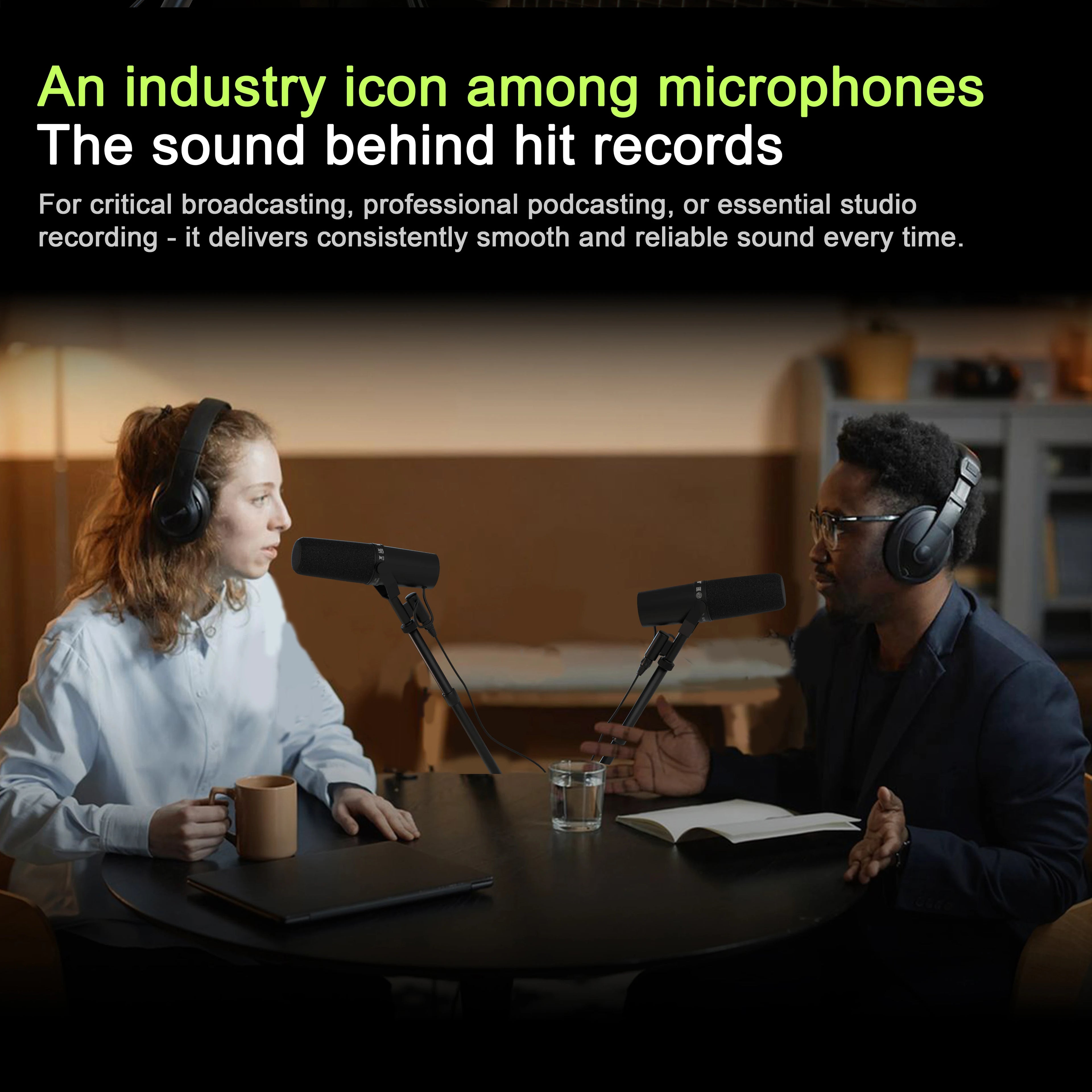 SM7B Cardioid Dynamic Microphone Sm7b 7B Studio Selectable Frequency Response Microphone for Live Stage Recording Podcasting