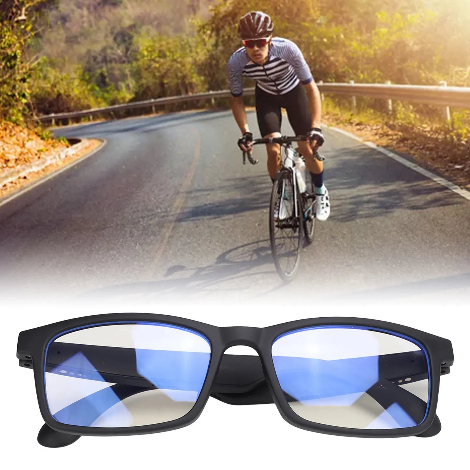 Smart Sound Glasses with Mic Blue Light Filter Touch  Outdoor Cycling Bluetooth 5.3 Glasses Smart Sound Glasses