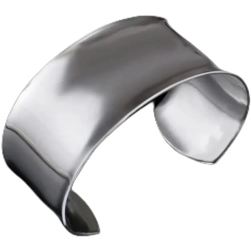 New Bracelet Creative Glossy Women Silver Plating  Wide Open Cuff Bangle Friendship Bracelet Ladies Silver Jewellery Gifts
