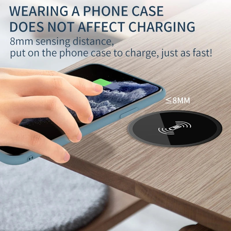 Desk Embedded Wireless Charger for 13 12 for Galaxy Counter Desktop Bedside Table Furniture Office Smartphone Charger