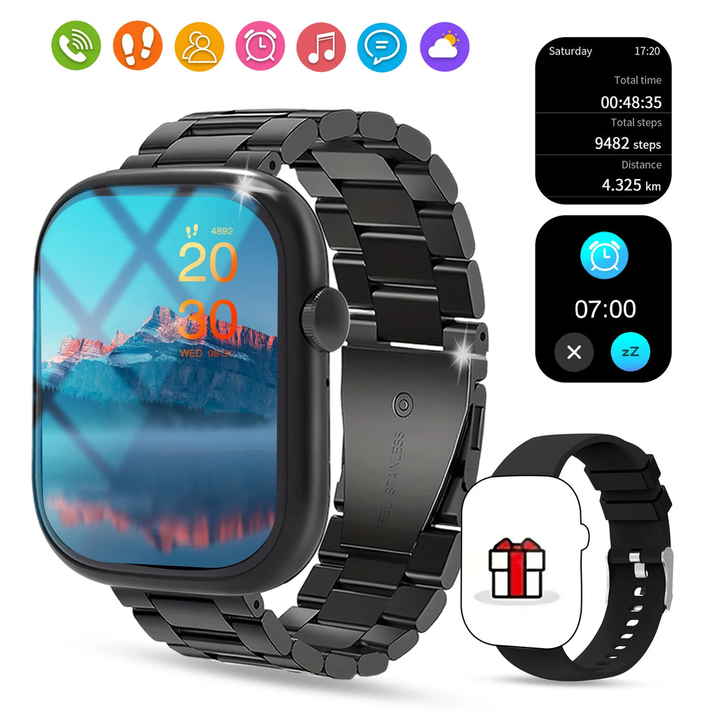 Smart watch, wireless calling /dial, Various APP Reminders,Suitable for men and women, sports watches，for iPhone/Andriod