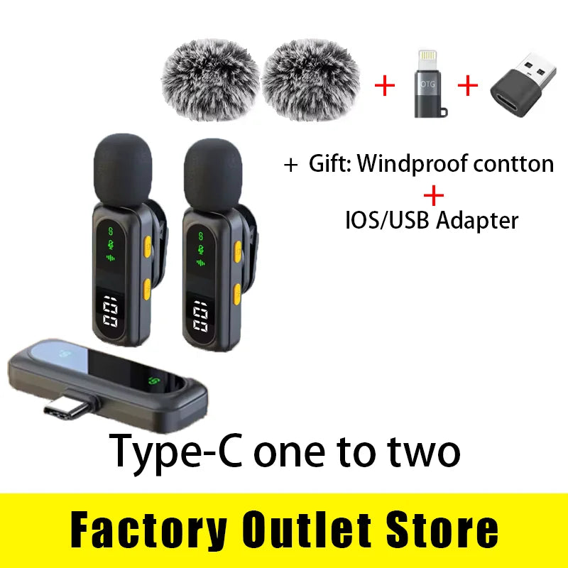 New Wireless Lavalier Microphone Video Recording Recording Podcast Noise Reduction mic  Live Gaming Phone  Android PC Mini Mic