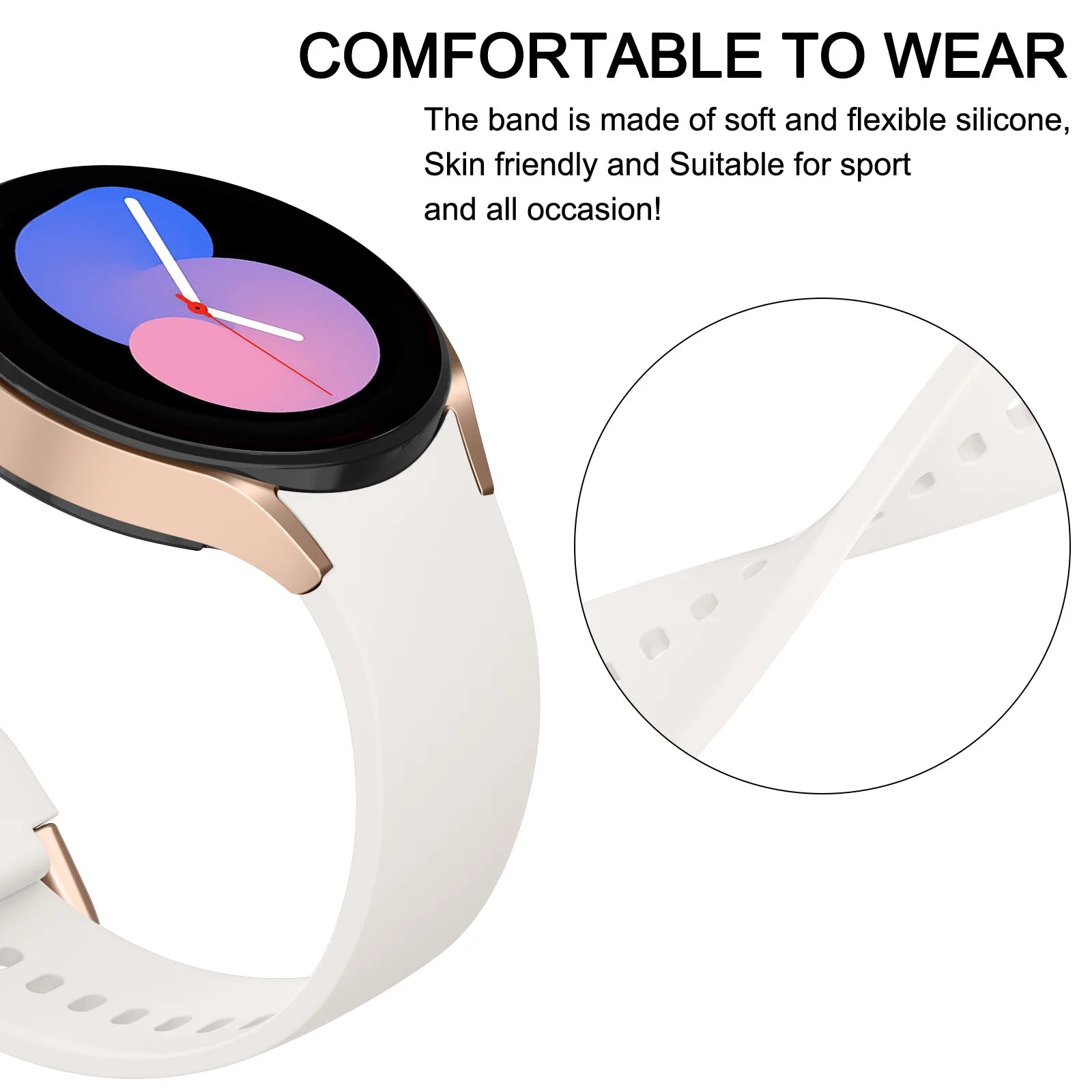 20mm Silicone Strap For Samsung Galaxy Watch 6/5/4 44mm 40mm pro Watchband For Galaxy Watch 6 4 Classic 43mm/47mm 42mm/46mm Band