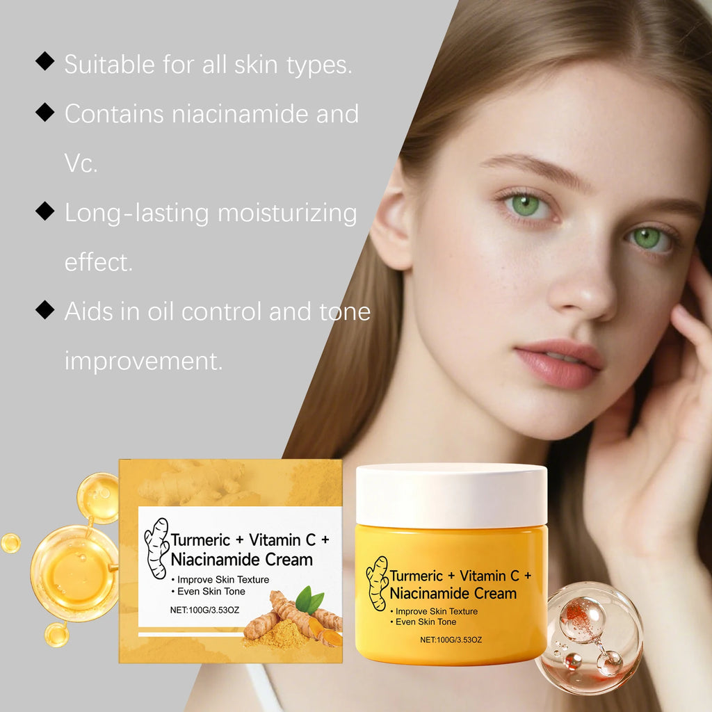 Ginger Nicotinamide Brightening Face Cream Even Skin Tone Improve Dullness Inhibit Melanin Production Deep Moisturizing Lotion