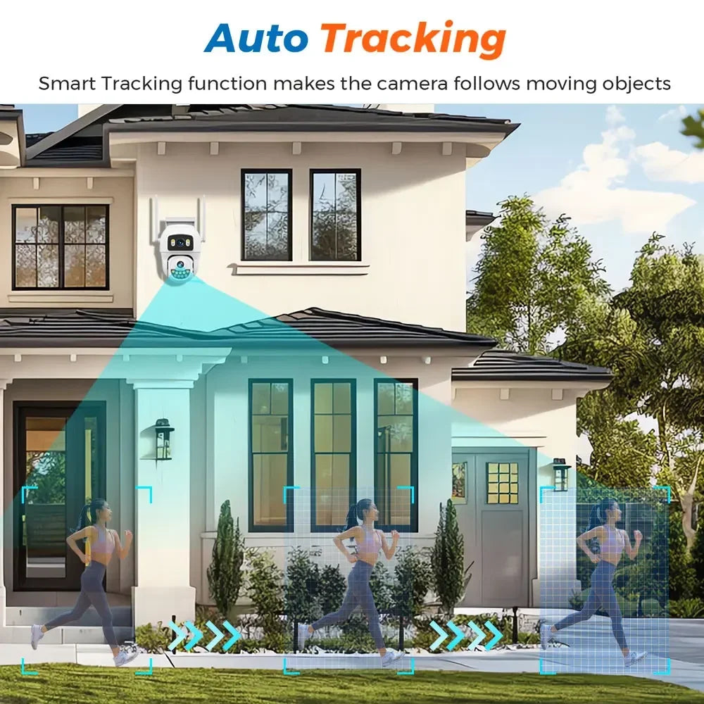 10MP 5K HiEasy App PTZ Wifi Security Camera Dual Lens Dual Screens Home Surveillance Camera Outdoor IP66 Waterproof H.265 IP Cam