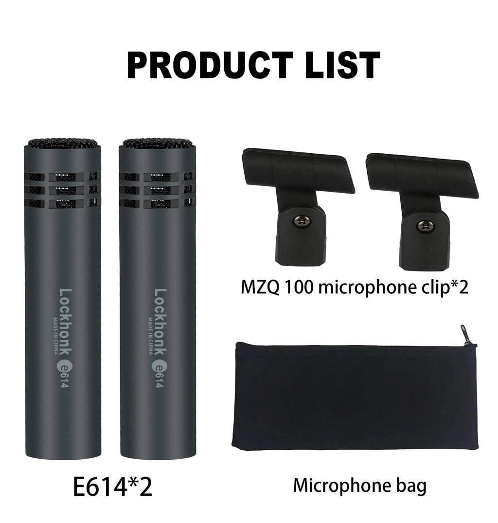 High quality E614 condenser instrument microphone cardioid instrument mic with clamp mount for Hot selling