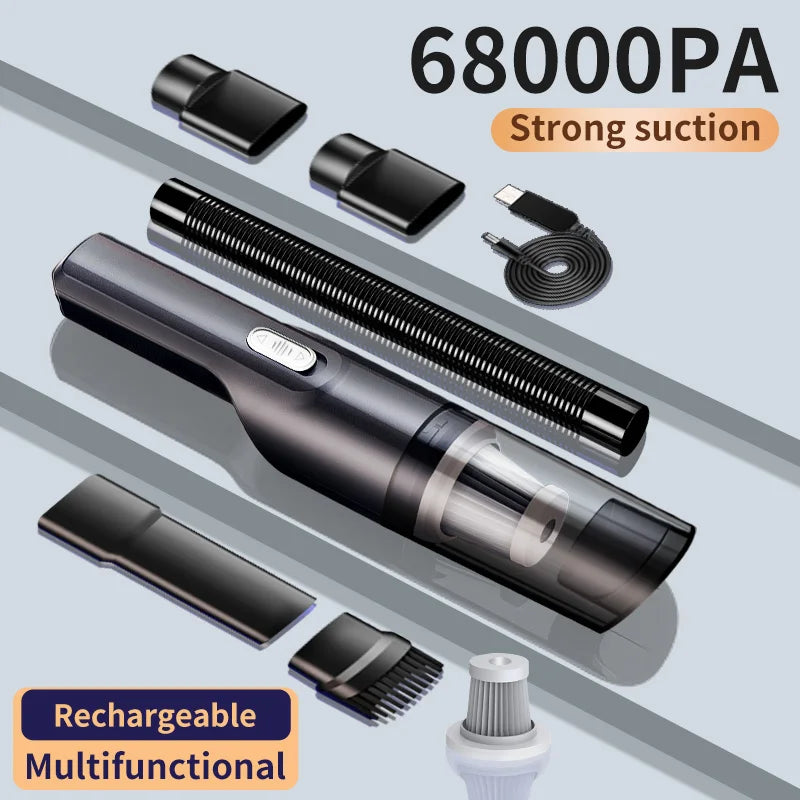 68000Pa Car Vacuum Cleaner Portable Wireless/Wired Handheld Washing Machine for Car Home Sofa Pet Hair Cleaning