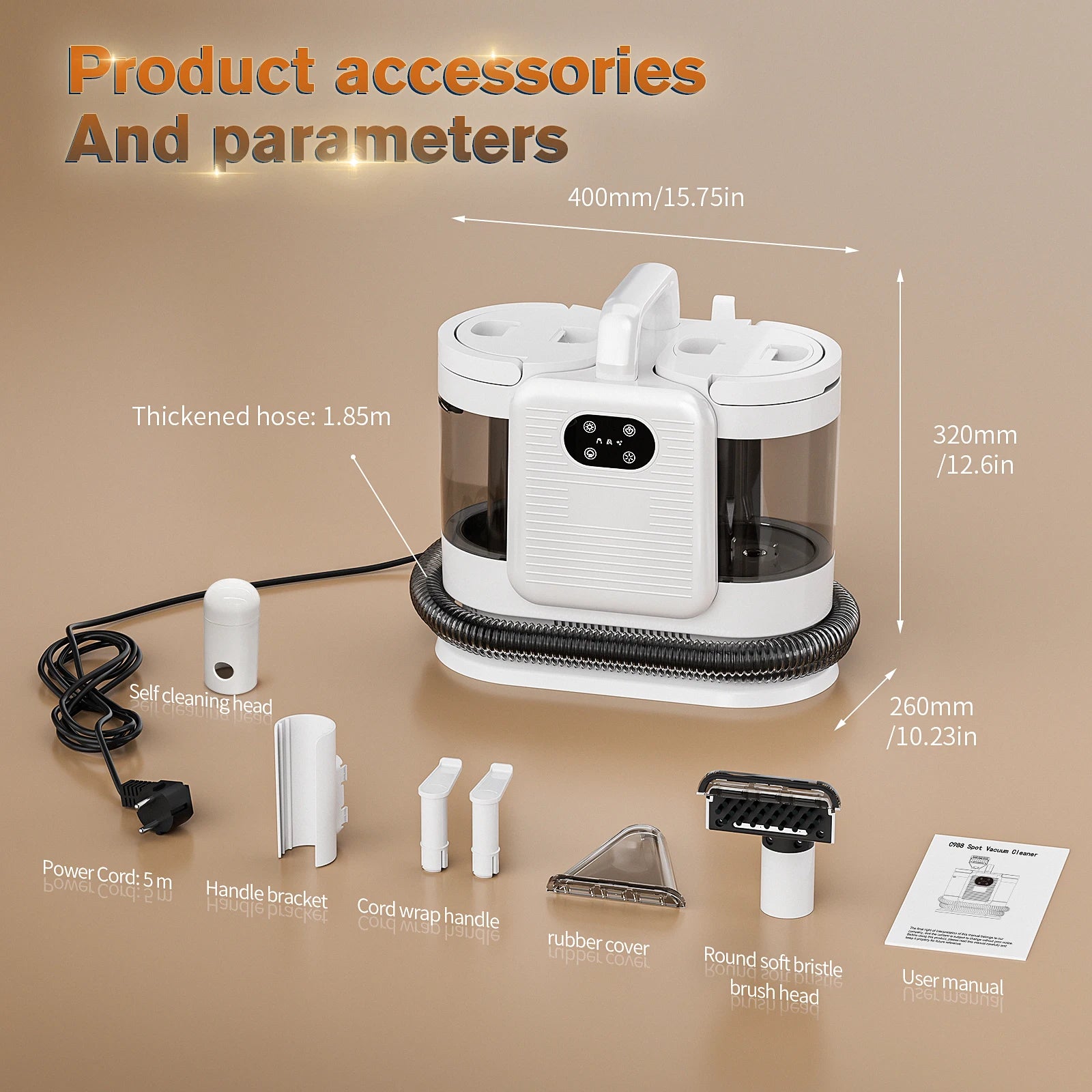 Steam stain cleaner 15kpa 1650w vacuum cleaner spray suction all-in-one handheld cleaning carpet cleaning machine