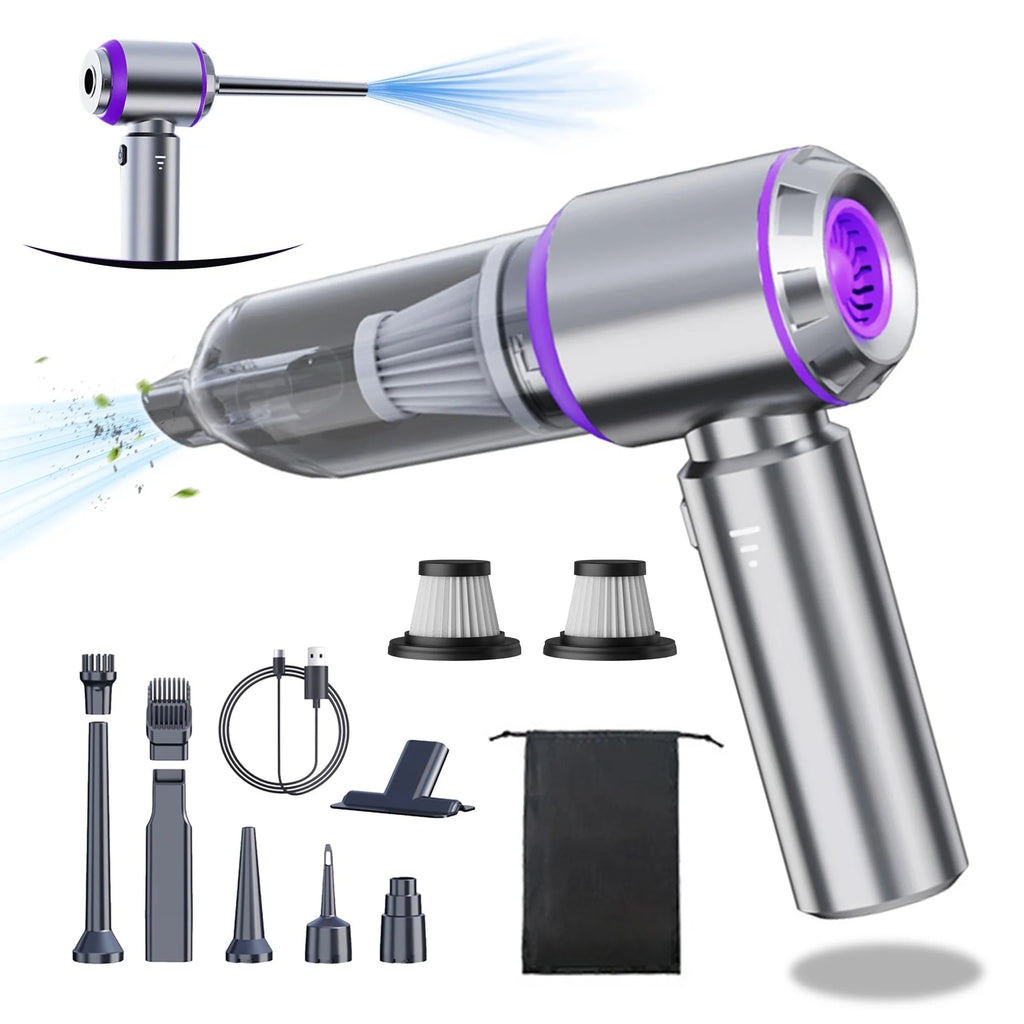 Car vacuum cleaner: multi-functional, handheld, brushless, dual-purpose, all-in-one, suitable for home use, with inflation and d