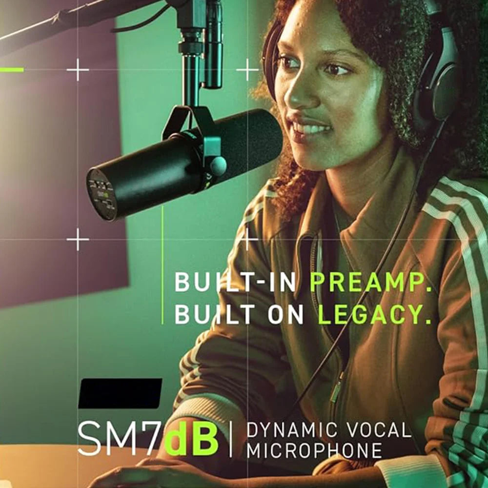 SM7dB SM7B Professional Dynamic Vocal Microphone with Built-in Preamplifier for Live Streaming Recording Studio & Podcast