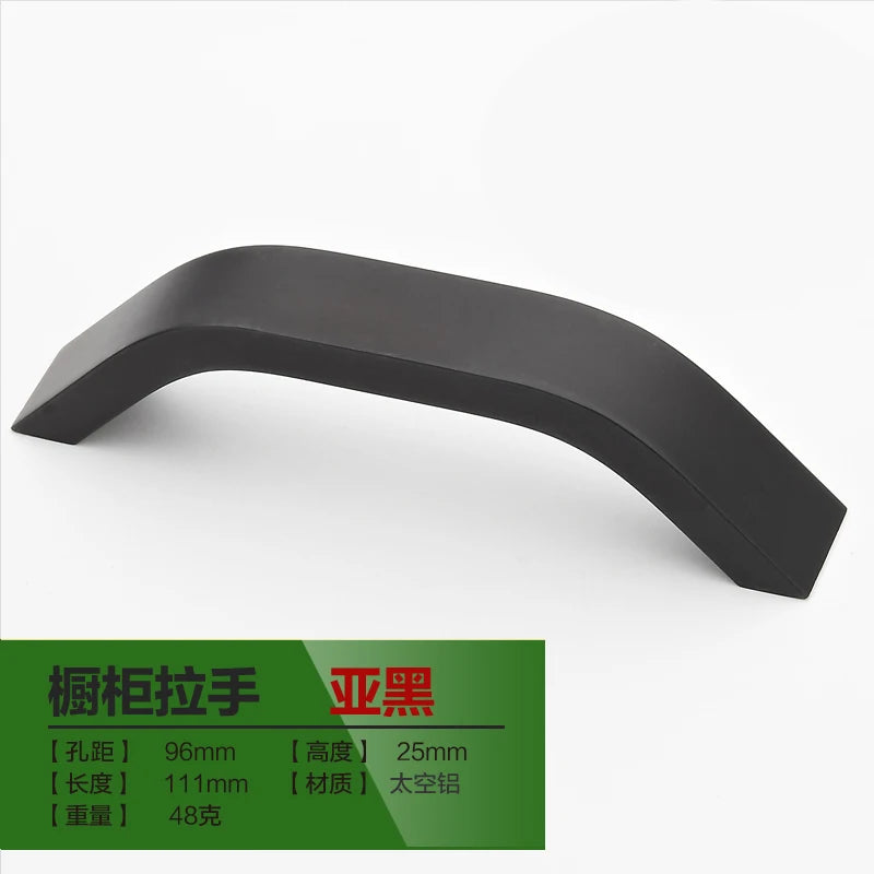 Kitchen Cabinet Knobs and Handles Black Furniture Handle for Cabinet Drawer Pulls Hardware 96mm/128mm/160mm/192mm