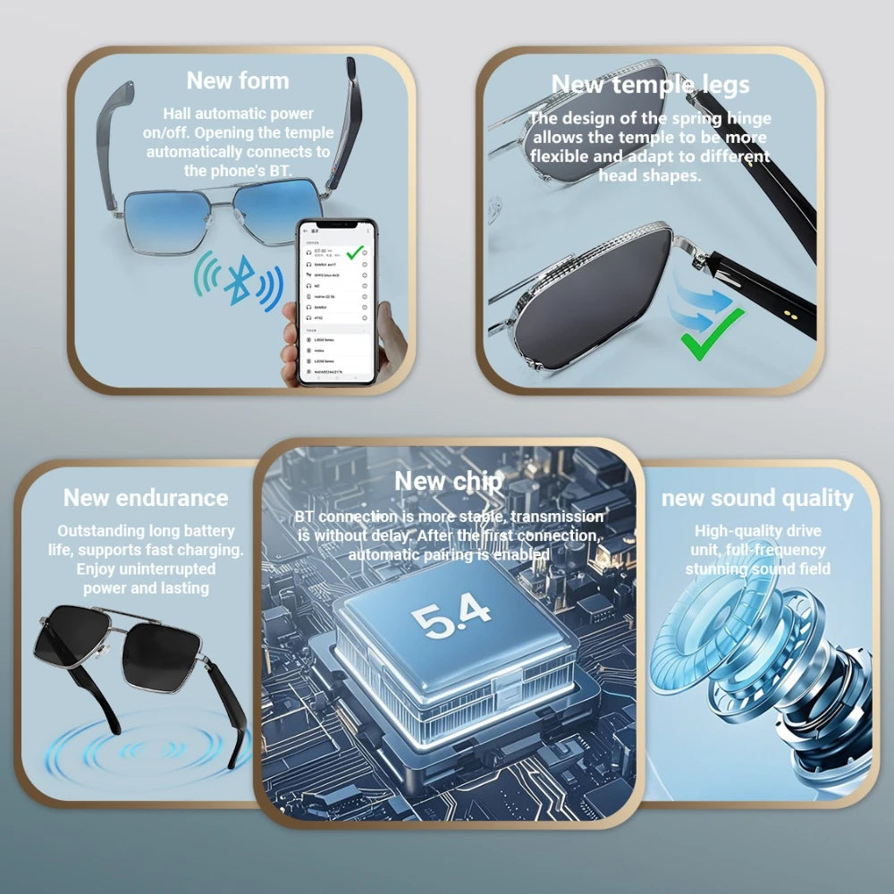 GT-30 smart glasses glasses specificationsTranslation Sunglasses Voice Remote Control Music Eyewear Waterproof Eyeglasses